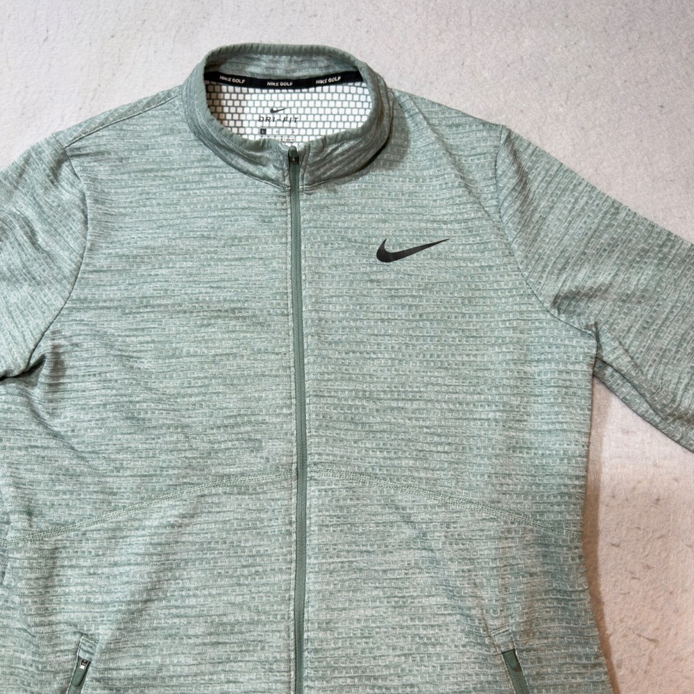 Nike Golf Jacket Women Large Green Excellent Budweiser‎ Dri-FIT Full Zip Logo